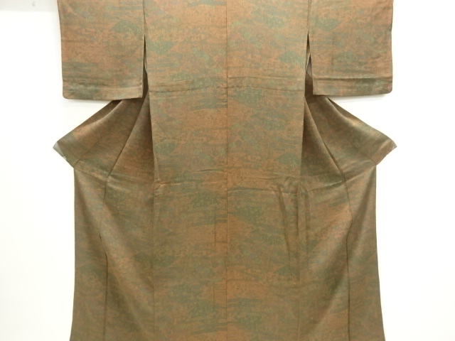 JAPANESE KIMONO / HITOE KOMON / CHIRIMEN / STREAM WATER & PLANT 